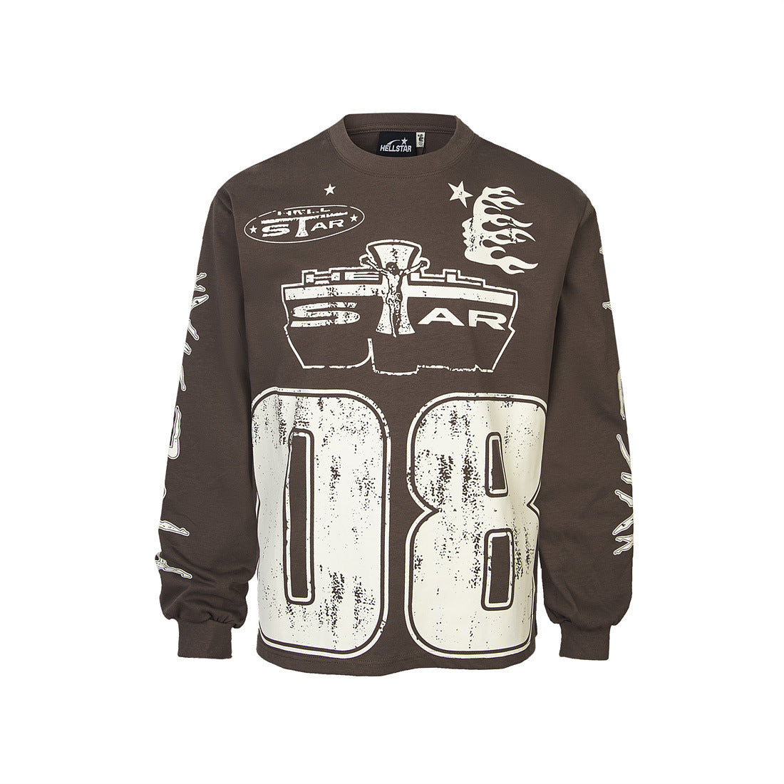 Cotton Letter Print Long Sleeve T-Shirt