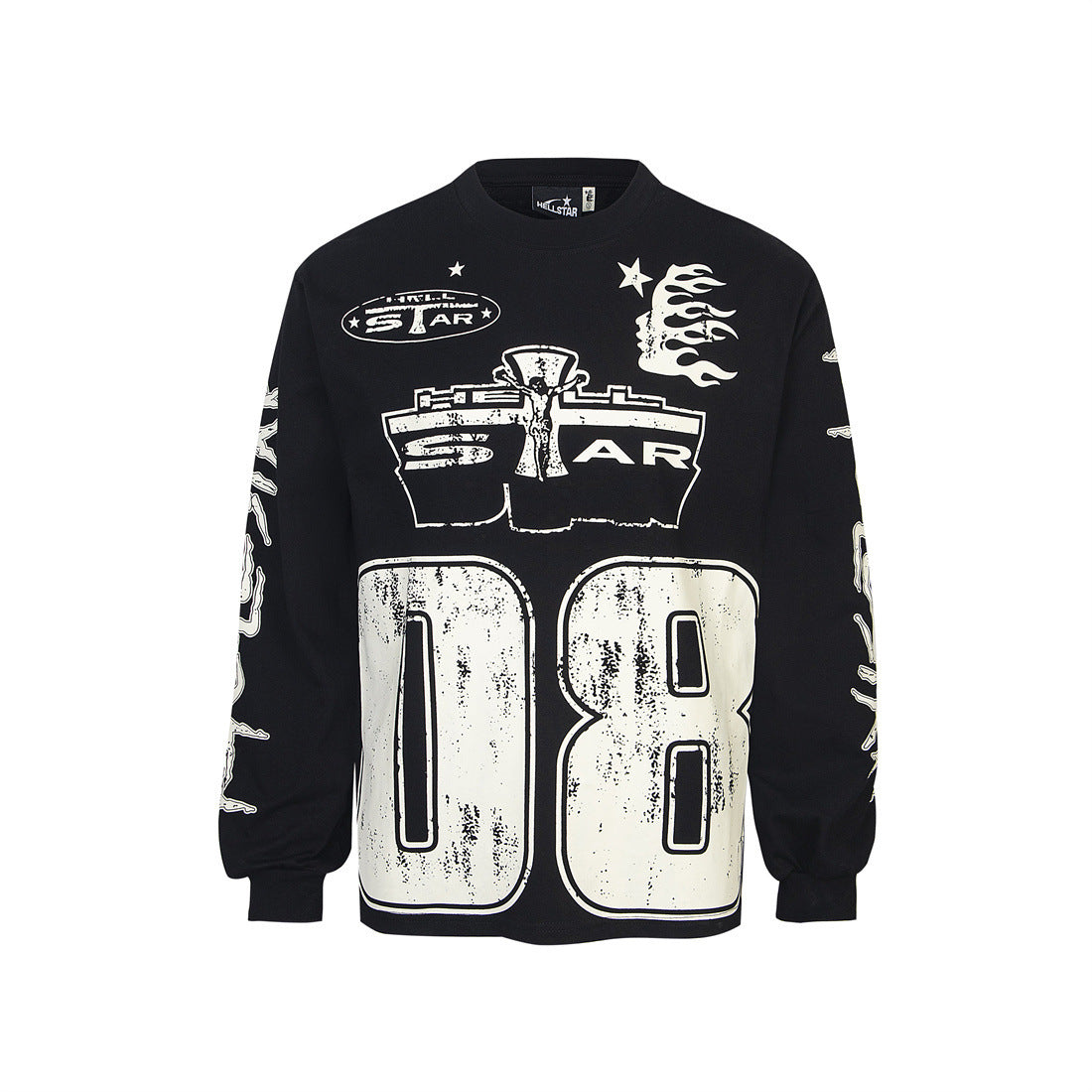 Cotton Letter Print Long Sleeve T-Shirt