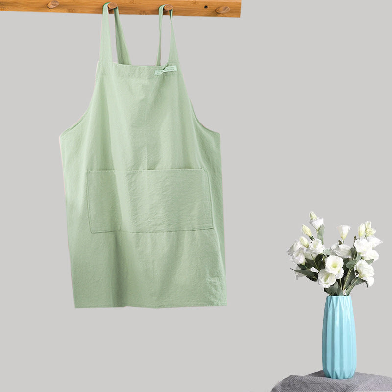 Cotton Linen Apron with Printed Logo