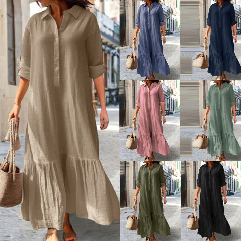 Cotton Linen Shirt Dress
