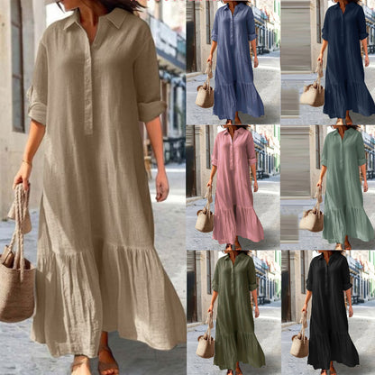 Cotton Linen Shirt Dress