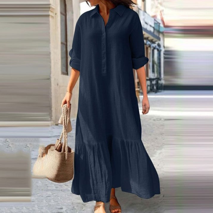 Cotton Linen Shirt Dress