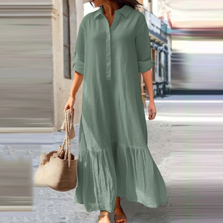 Cotton Linen Shirt Dress