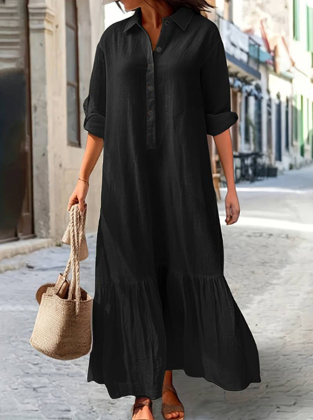 Cotton Linen Shirt Dress