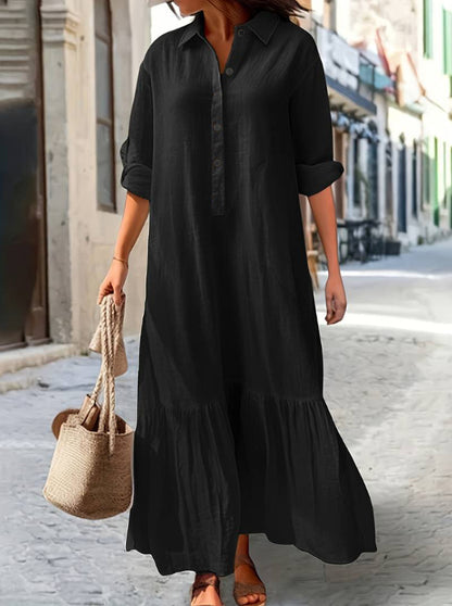 Cotton Linen Shirt Dress