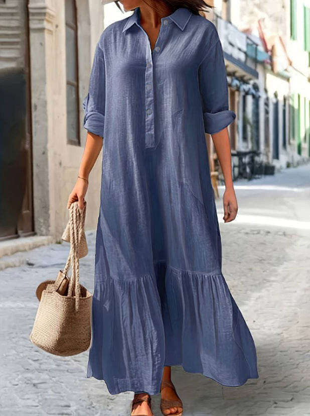 Cotton Linen Shirt Dress