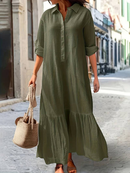 Cotton Linen Shirt Dress