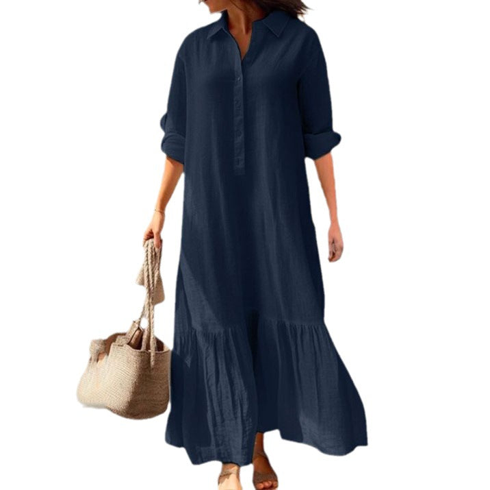 Cotton Linen Shirt Dress