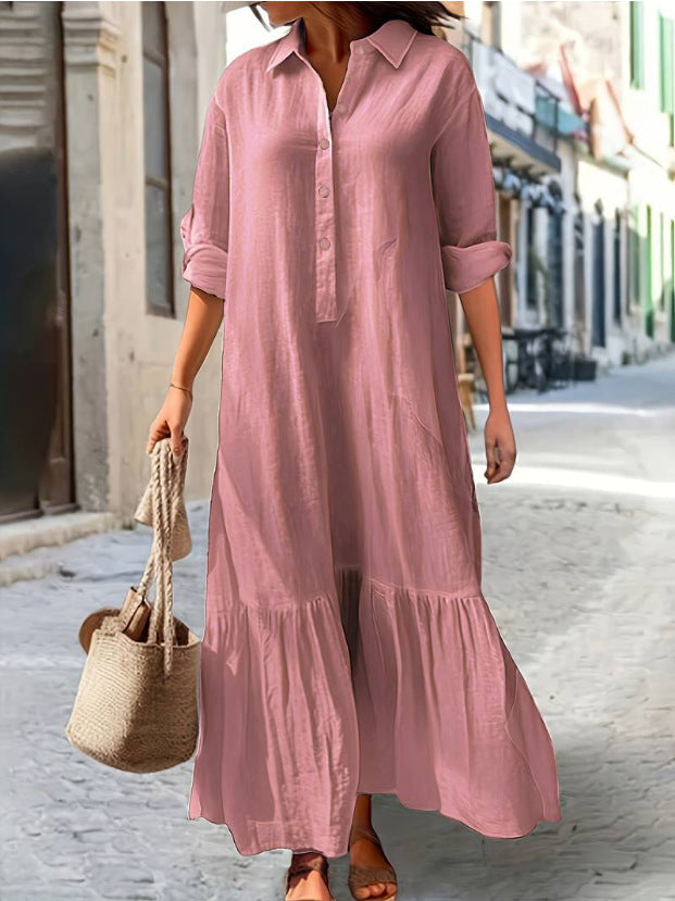 Cotton Linen Shirt Dress