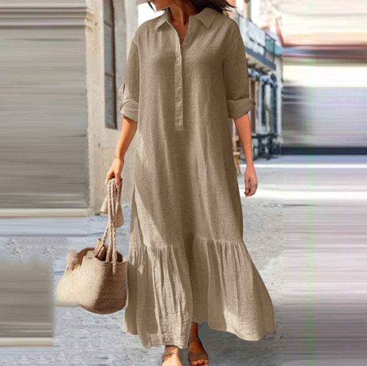 Cotton Linen Shirt Dress