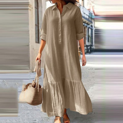 Cotton Linen Shirt Dress