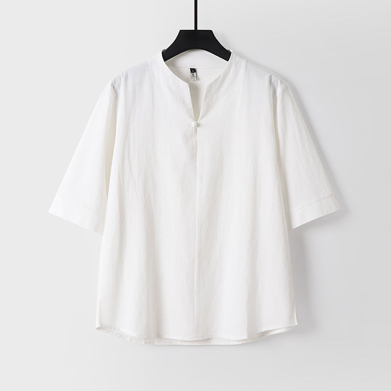 Cotton-linen short sleeve