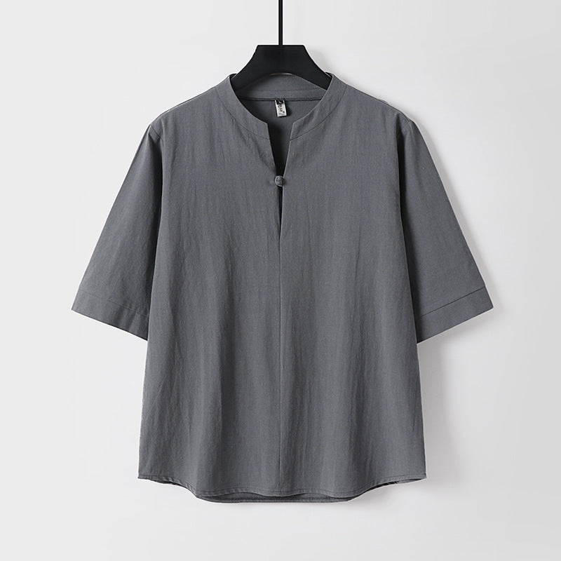 Cotton-linen short sleeve