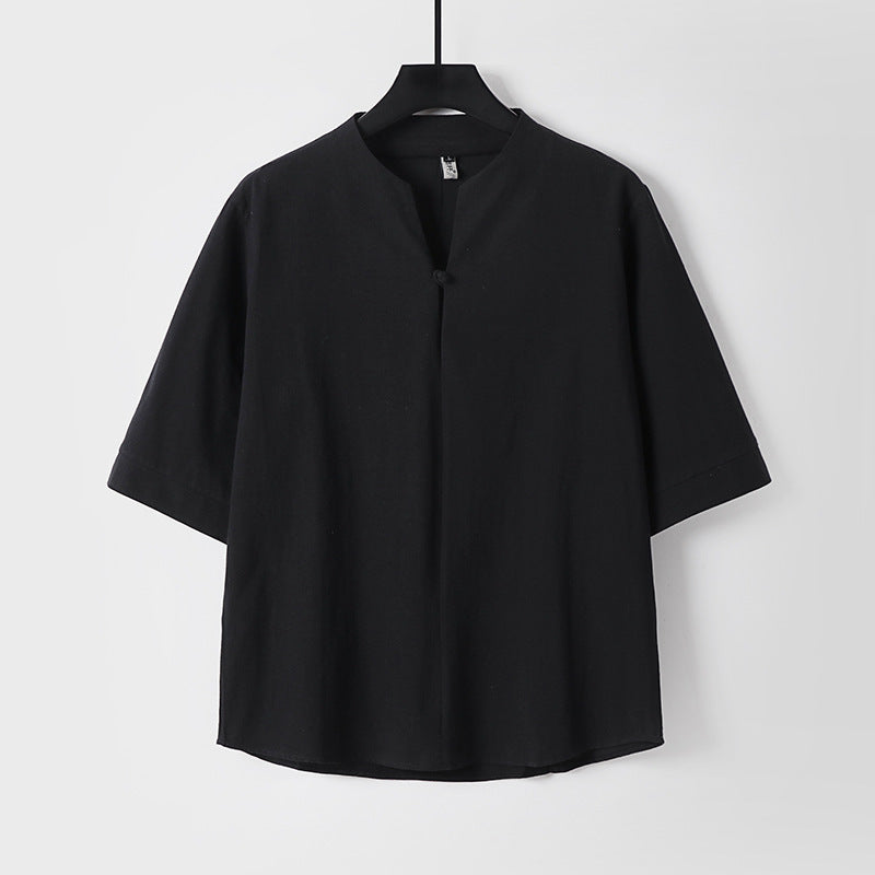 Cotton-linen short sleeve