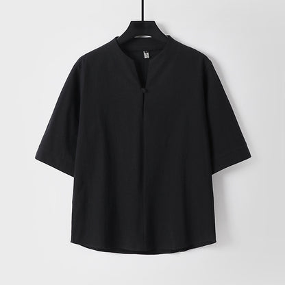 Cotton-linen short sleeve