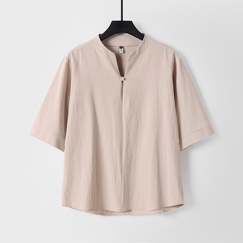 Cotton-linen short sleeve