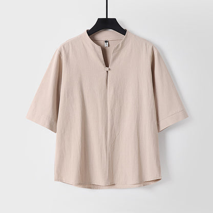 Cotton-linen short sleeve