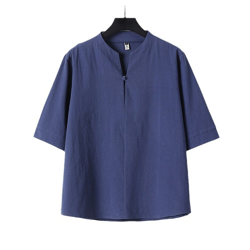 Cotton-linen short sleeve