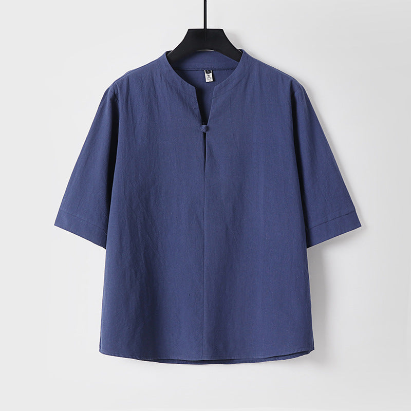 Cotton-linen short sleeve
