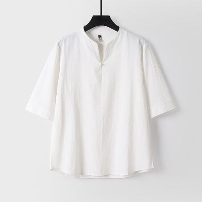 Cotton-linen short sleeve