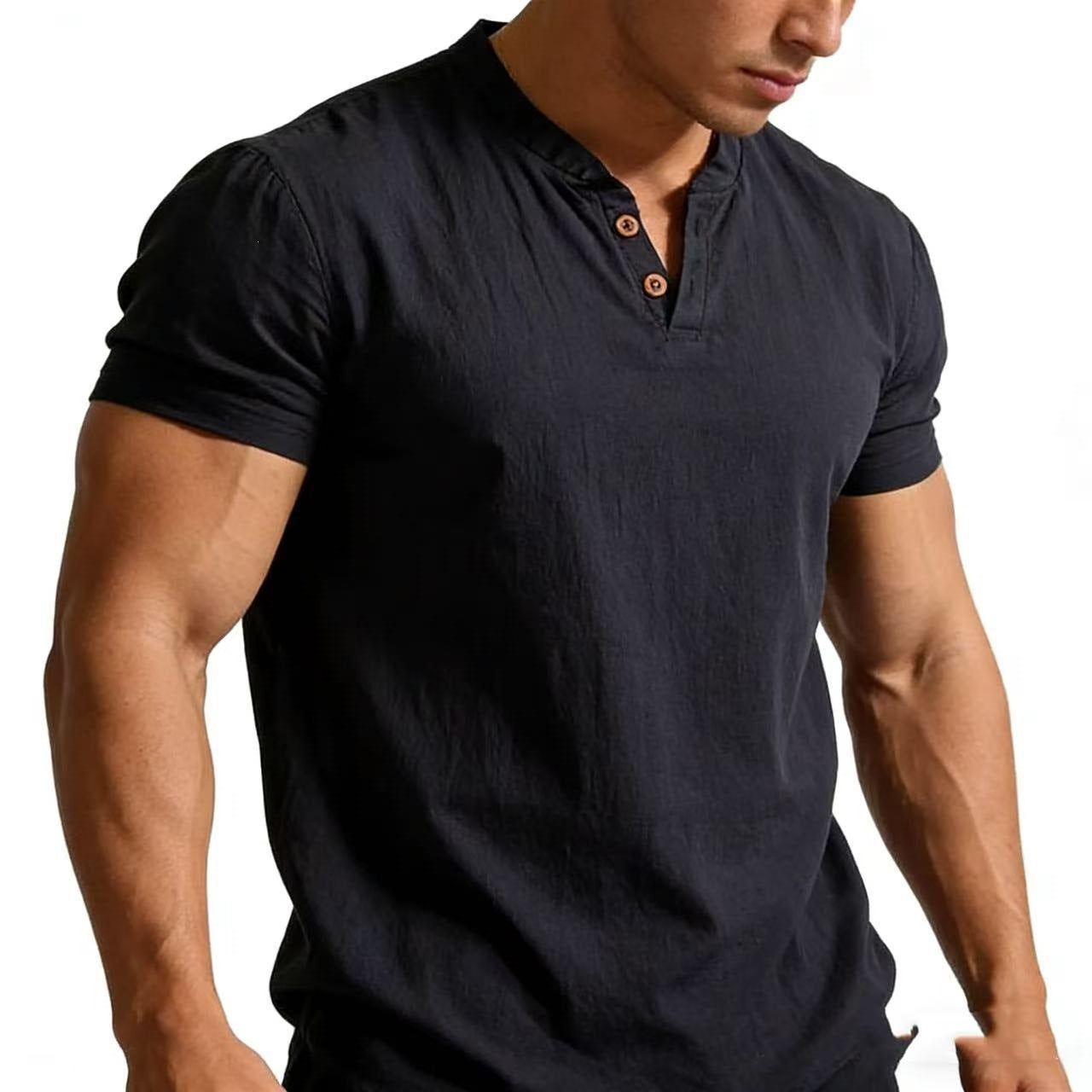 Cotton-linen short sleeves