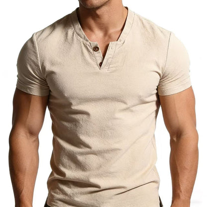 Cotton-linen short sleeves