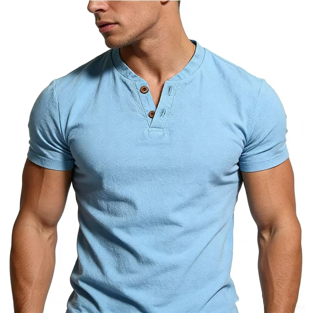 Cotton-linen short sleeves