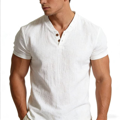 Cotton-linen short sleeves