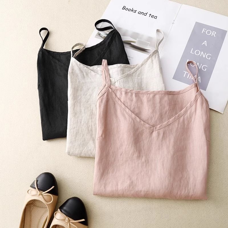Cotton Linen Sleeveless Camisole Top