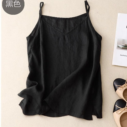 Cotton Linen Sleeveless Camisole Top