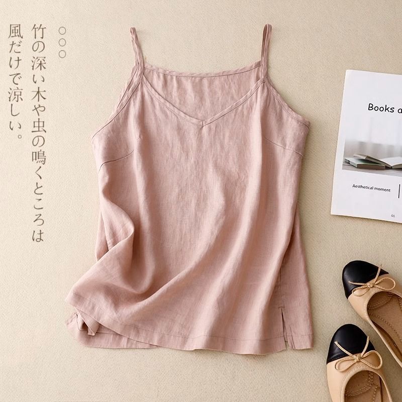 Cotton Linen Sleeveless Camisole Top