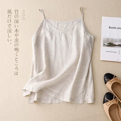 Cotton Linen Sleeveless Camisole Top