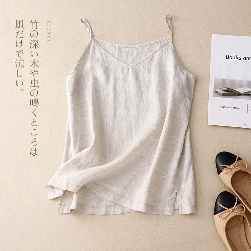 Cotton Linen Sleeveless Camisole Top