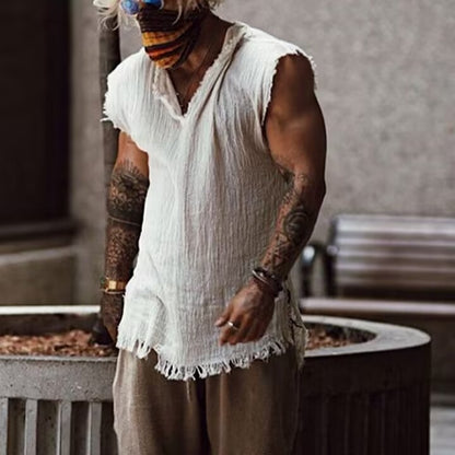 Cotton Linen Sleeveless Vest