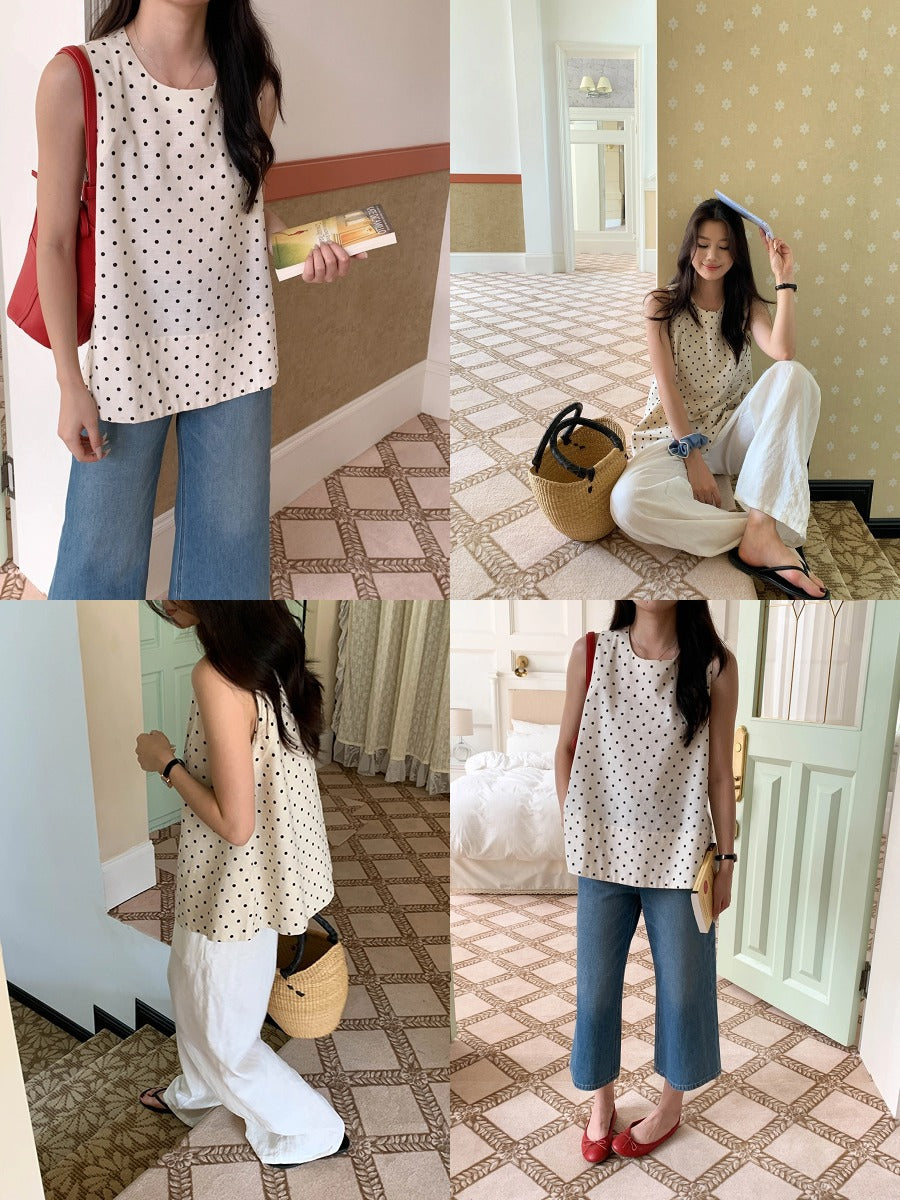 Cotton Linen Sleeveless Vest