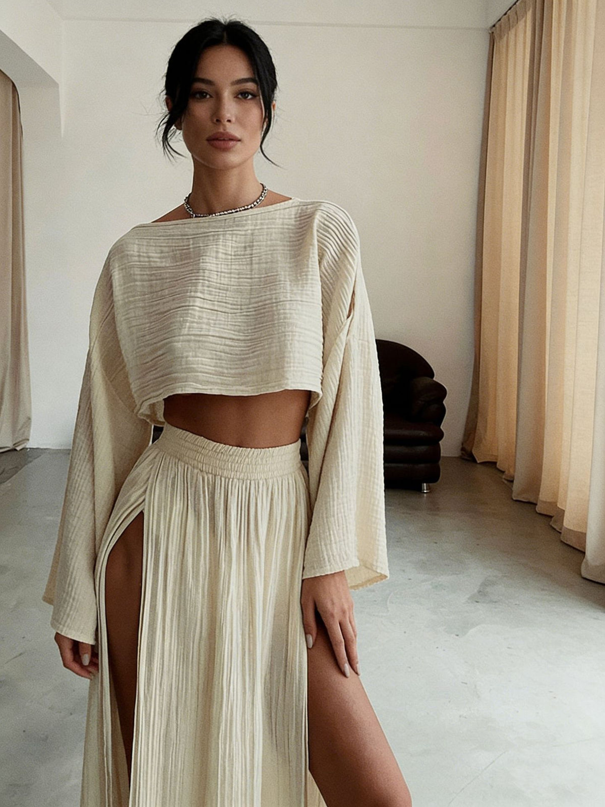 Cotton Linen Two Piece Set