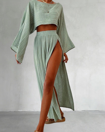 Cotton Linen Two Piece Set