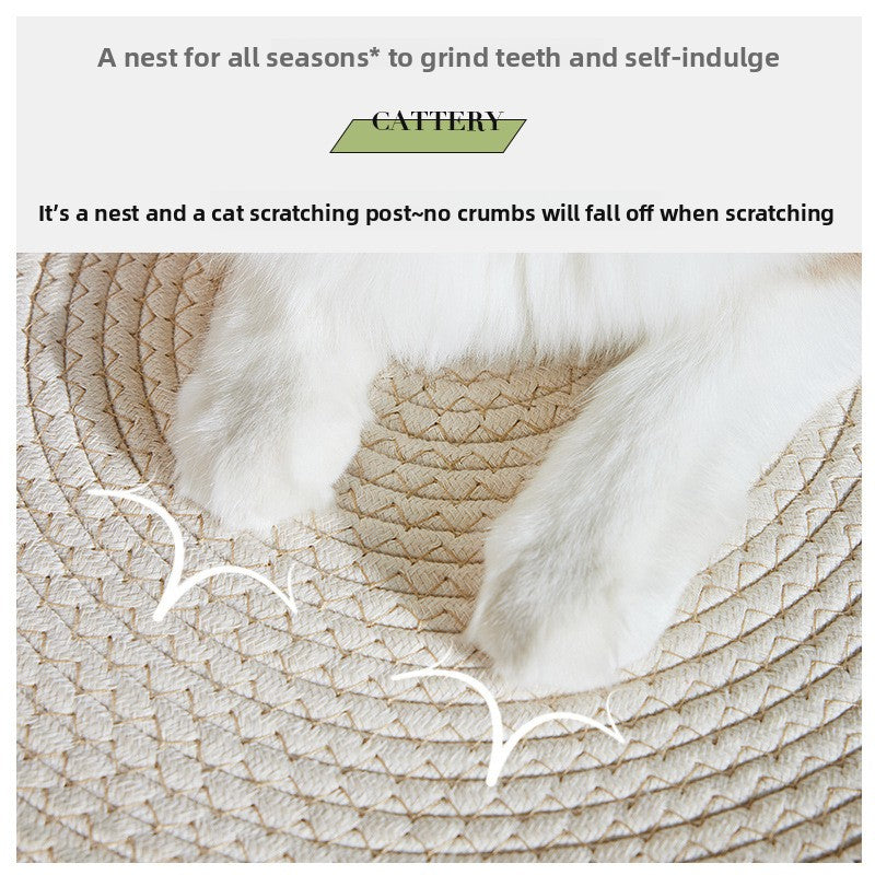 Cotton Linen Woven Pet Cat Bed