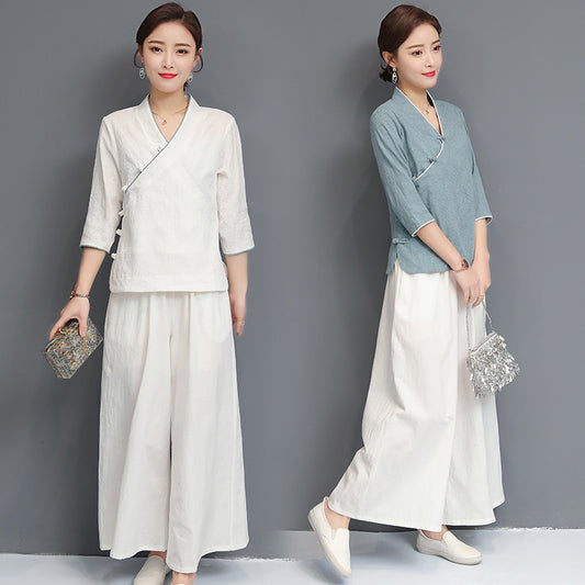 Cotton Linen Yoga Suit