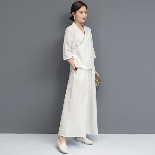 Cotton Linen Yoga Suit