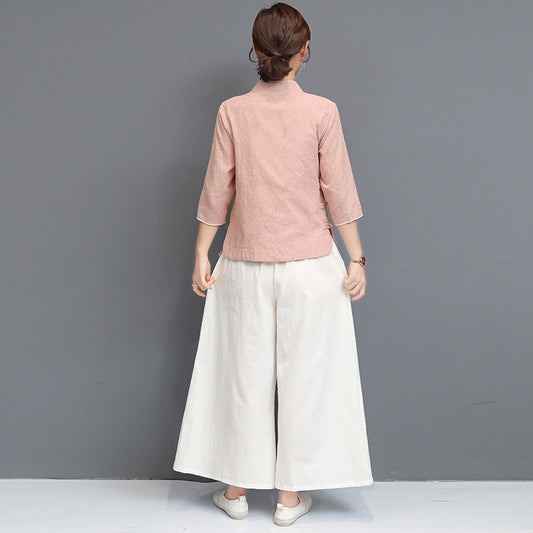 Cotton Linen Yoga Suit