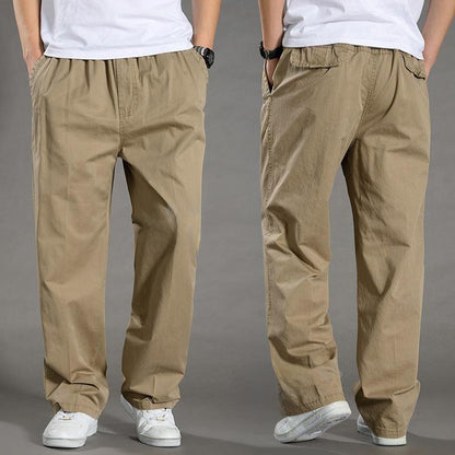 Cotton Men's Elastic Waist Casual Pants
