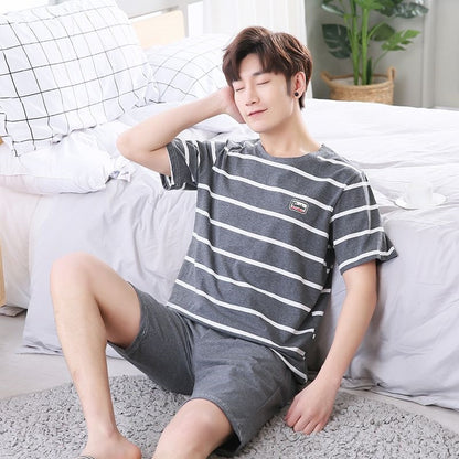 Cotton Men's Pajama Shorts Set