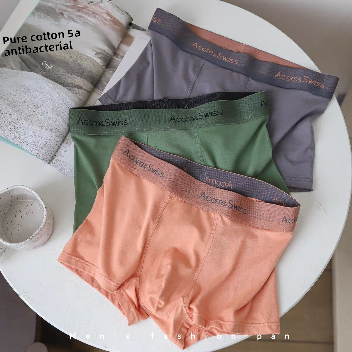 Cotton Men's Underwear with Antibacterial Graphene Lining