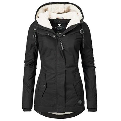 Cotton-padded sheepskin fleece parka