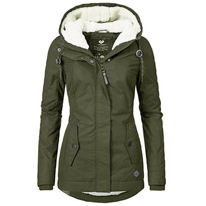 Cotton-padded sheepskin fleece parka