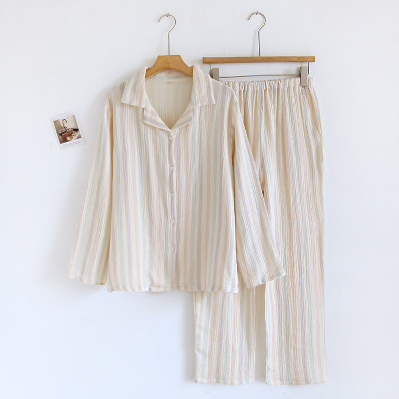 Cotton Pajama Set for Women with Long Sleeve and Pants