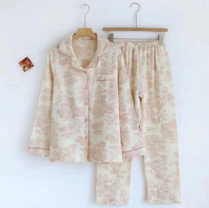 Cotton Pajama Set for Women with Long Sleeve and Pants