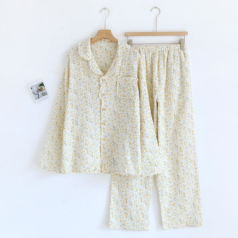 Cotton Pajama Set for Women with Long Sleeve and Pants