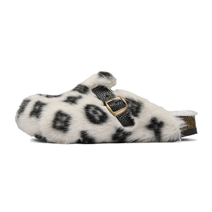 Cotton Plush Slippers with Thick Sole
